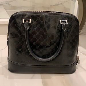 Brooks brother black leather top handle handbag
